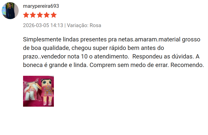 Avaliação de cliente